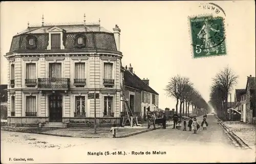 Ak Nangis Seine et Marne, Route de Melun