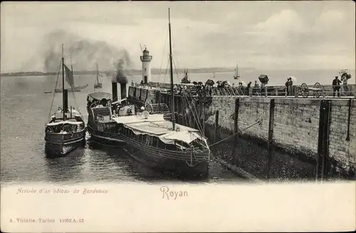 Ak Royan Charente Maritime, Arrivee d'un bateau de Bordeaux