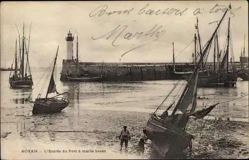 Ak Royan Charente Maritime, L'Entree du Port a maree basse