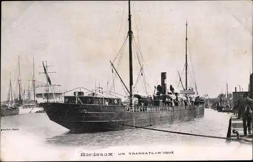 Ak Bordeaux Gironde, Un Transatlantique
