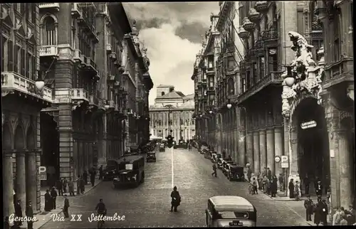 Ak Genova Genua Liguria, Strassenansicht, via XX Settembre