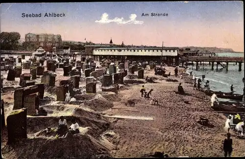 Ak Ostseebad Ahlbeck Heringsdorf auf Usedom, Strandpartie