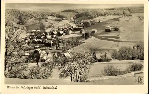 Ak Stützerbach Ilmenau Thüringer Wald, Gesamtansicht im Winter