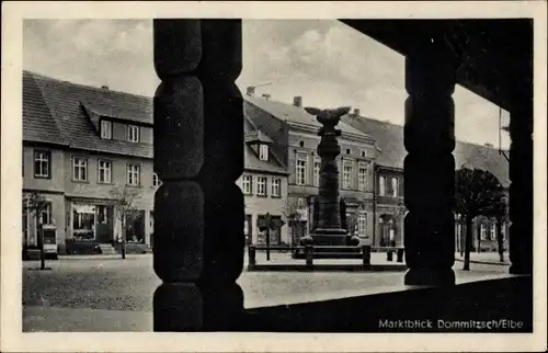 Ak Dommitzsch Elbe Nordsachsen Sachsen, Markt