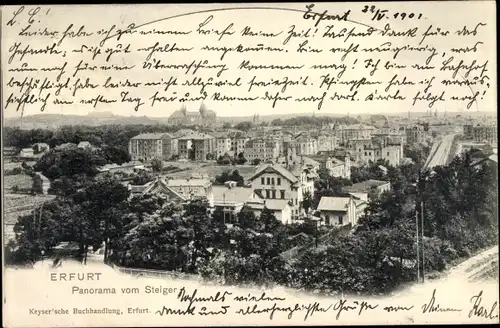 Ak Erfurt in Thüringen, Panorama vom Steiger