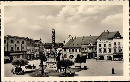 Ak Vyškov Wischau Südmähren, Mariensäule