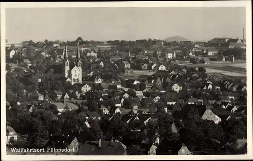 Ak Filipov Filippsdorf Philippsdorf Jiříkov Georgswalde Region Aussig, Panorama, Kirche