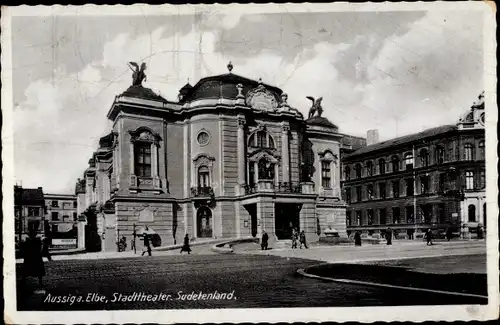 Ak Ústí nad Labem Aussig Elbe Stadt, Stadttheater