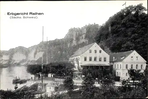 Ak Rathen an der Elbe Sächsische Schweiz, Gasthof Erbgericht