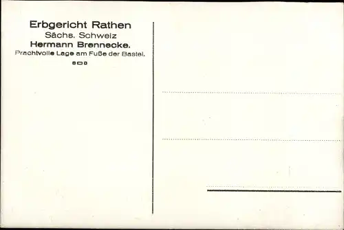 Ak Rathen an der Elbe Sächsische Schweiz, Gasthof Erbgericht