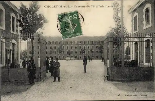 Ak Cholet Maine et Loire, Kaserne der 77. Infanterie