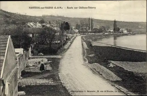 Ak Nanteuil sur Marne Seine et Marne, Route sur Château Thierry