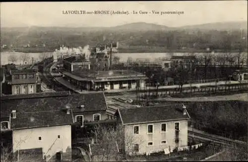 Ak Lavoulte sur Rhone Ardeche, La Gare, Vue Panoramique