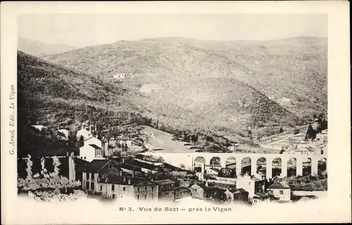 Ak Le Vigan Gard, Vue de Bezt, Viaduc