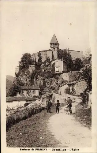 Ak Firminy Loire, Cornillon, Kirche