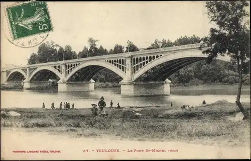 Ak Toulouse Haute Garonne, Le Pont St. Michel