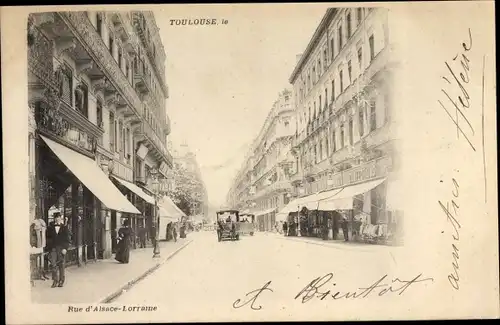 Ak Toulouse Haute Garonne, Rue d'Alsace Lorraine