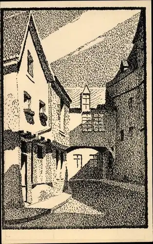 Künstler Ak Straßenpartie