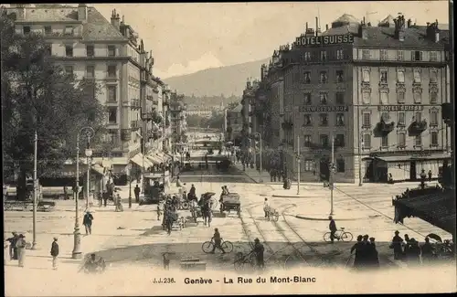 Ak Genève Genf Stadt, La Rue du Mont Blanc