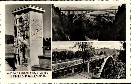 Ak Echelsbach Bad Bayersoien, Ammerhochbrücke