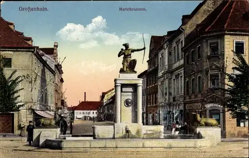 Ak Großenhain Sachsen, Marktbrunnen