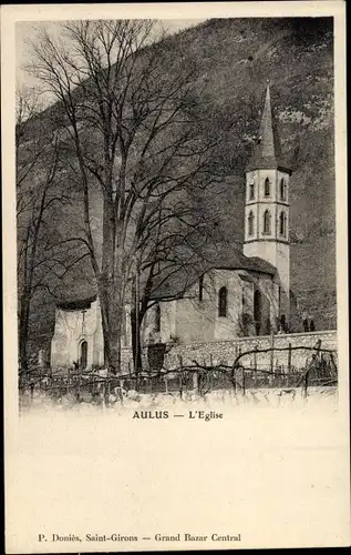 Ak Aulus les Bains Ariege, Kirche