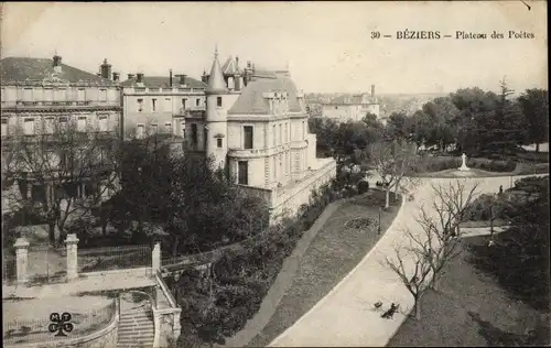 Ak Béziers Hérault, Plateau des Poètes