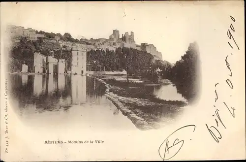 Ak Béziers Hérault, Moulins de la Ville