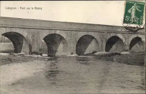 Ak Codognan Gard, Pont sur le Rhôny