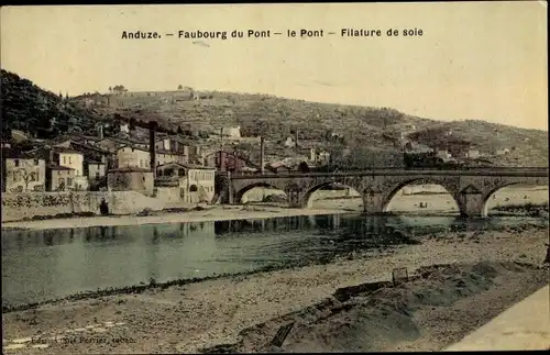 Ak Anduze Gard, Faubourg du Pont, Le Pont, Filature de soie