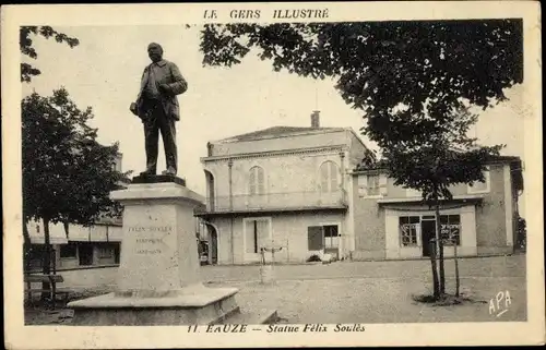 Ak Eauze Gers, Statue Felix Soules