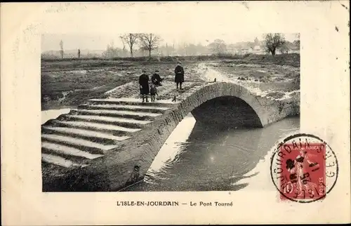 Ak L'Isle Jourdain Gers, Le Pont Tourne