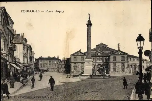 Ak Toulouse Haute Garonne, Place Dupuy, Denkmal