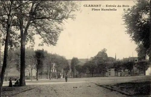 Ak Clamart Hauts de Seine, Place Hunebelle