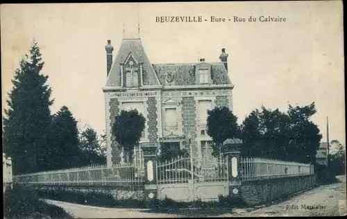 Ak Beuzeville Eure, Rue de Calvaire
