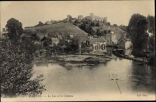 Ak Druyes Yonne, Le Lac et le Chateau