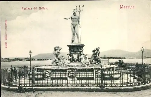 Ak Messina Sizilien, Fontana del Nettuno