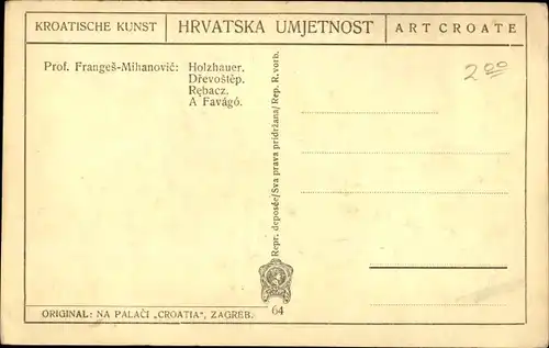 Ak Relief, Franges Mihanovic, Holzhauer, Plastik