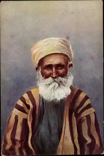 Künstler Ak Bärtiger Araber, Portrait