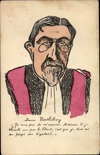 Künstler Ak Politiker und Jurist Joseph Barthélemy, Portrait