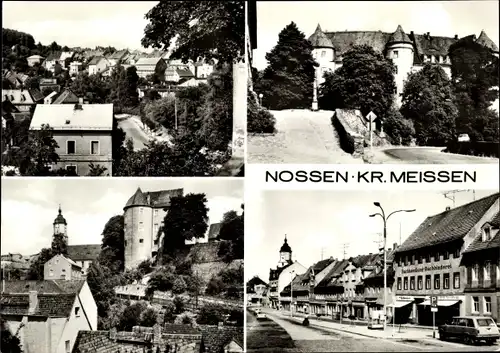 Ak Nossen Landkreis Meißen, Teilansicht, Schloss, Buchbinderei