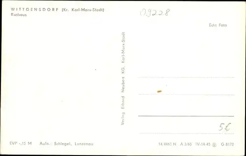 Ak Wittgensdorf Chemnitz Mittelsachsen, Rathaus