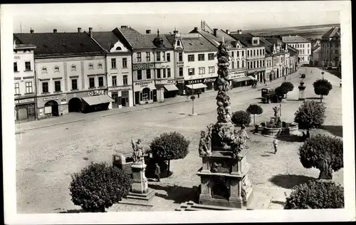 Ak Vyškov Wischau Südmähren, Namesti, Mariensäule