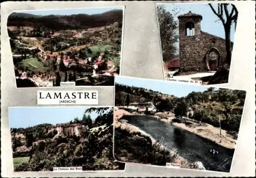 Ak Lamastre Ardèche, Clocher, Piscine, Chateau des Bosc