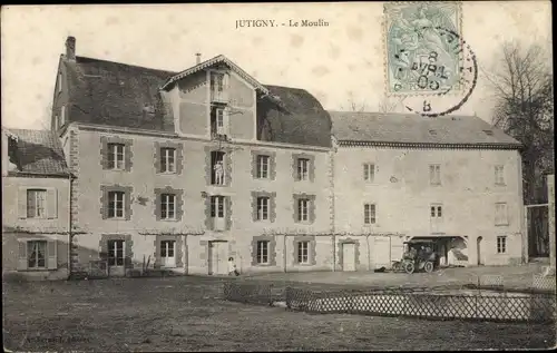 Ak Jutigny Seine et Marne, Le Moulin