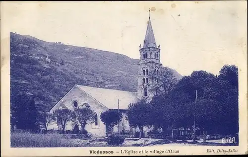 Ak Vicdessos Ariège, l'Église et le village d'Orus