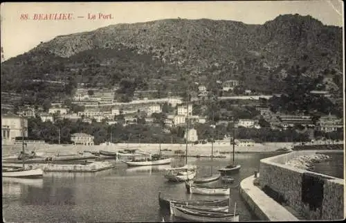 Ak Beaulieu sur Mer Alpes Maritimes, Le Port