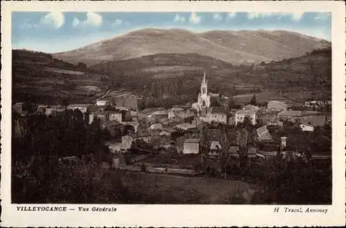 Ak Villevocance Ardèche, Blick auf den Ort