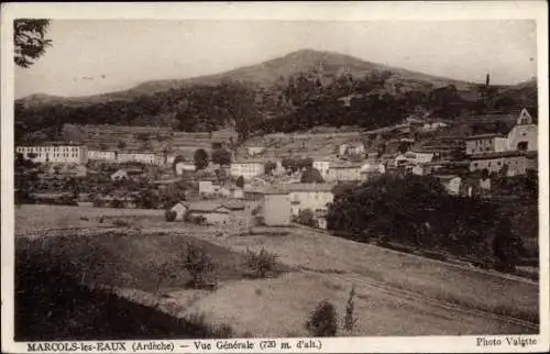 Ak Marcols les Eaux Ardèche, Vue générale