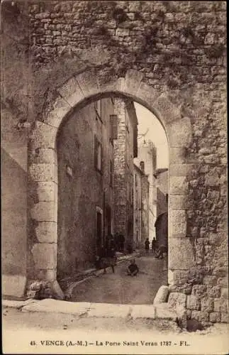 Ak Vence Alpes Maritimes, La Porte Saint Veran